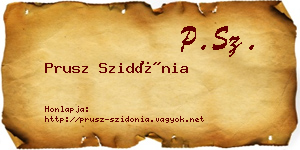 Prusz Szidónia névjegykártya